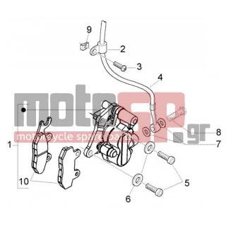 PIAGGIO - FLY 125 4T < 2005 - Brakes - CALIPER BRAKE WITH TRAY - 127927 - ΦΛΑΝΤΖΑ ΒΙΔΑΣ ΜΑΡΚ #10x#14x1