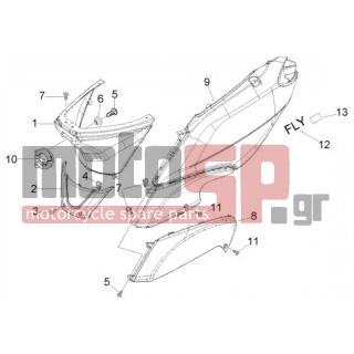 PIAGGIO - FLY 125 4T < 2005 - Body Parts - SIDE - 621991000D - ΚΑΠΑΚΙ ΠΛ ΔΕ FLY ΓΚΡΙ