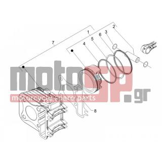 PIAGGIO - FLY 125 4T 2006 - Engine/Transmission - Complex cylinder-piston-pin - 482335 - ΠΕΙΡΟΣ ΠΙΣΤΟΝΙΟΥ SCOOTER 125-150 4Τ
