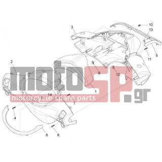 PIAGGIO - FLY 125 4T 3V IE E3 DT 2013 - Body Parts - COVER steering - 5A000002000DE - ΚΑΠΑΚΙ ΤΙΜ FLY 50125 MY12 ΜΠΛΕ 222/Α