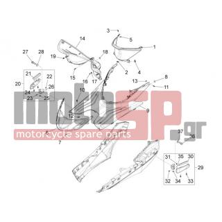 PIAGGIO - FLY 125 4T 3V IE E3 DT 2013 - Body Parts - Central fairing - Sill - D9004468091 - ΚΛΙΠΣ ΠΛΑΣΤΙΚΩΝ BEVERLY 300 MY10-PORTER