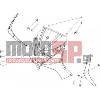 PIAGGIO - BEVERLY 125 E3 2008 - Body Parts - mask front - 6246050087 - ΠΟΔΙΑ ΜΠΡ BEVERLY 200/250/400 ΛΕΥΚΗ 724