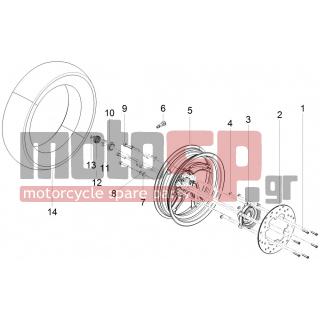 PIAGGIO - FLY 125 4T 3V IE E3 LEM 2012 - Frame - rear wheel - 56484R - ΔΙΣΚΟΦΡΕΝΟ ΜΠΡΟΣ RUN FL-ΠΙΣ RUST-GT/GTS