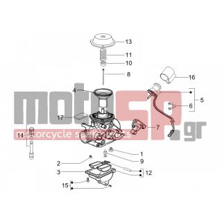 PIAGGIO - FLY 125 4T E3 2007 - Engine/Transmission - CARBURETOR accessories - 842521 - ΣΩΛΗΝΑΚΙ ΚΑΡΜΠ SCOOTER 50 4T