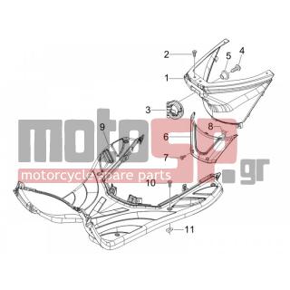 PIAGGIO - FLY 125 4T E3 2007 - Εξωτερικά Μέρη - Central fairing - Sill - 621988000D - ΚΑΠΑΚΙ ΚΕΝΤΡ ΚΙΝ FLY ΓΚΡΙ