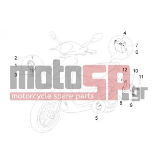 PIAGGIO - FLY 125 4T E3 2009 - Electrical - Relay - Battery - Horn - 58115R - ΡΕΛΕ ΜΙΖΑΣ BE-RU FL-GT-Χ7-X8 12V-80Amp