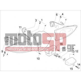 PIAGGIO - FLY 125 4T E3 2009 - Electrical - Lights back - Flash - 641162 - ΦΛΑΣ ΠΙΣΩ ΔΕ FLY 50150 MY΄08 ΛΕΥΚΟ