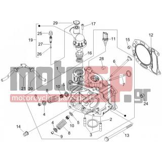 PIAGGIO - BEVERLY 125 E3 2008 - Engine/Transmission - Group head - valves - 842360 - ΤΑΠΑ ΝΕΡΟΥ ΚΥΛΙΝΔΡΟΥ M6X10 SCOOTER
