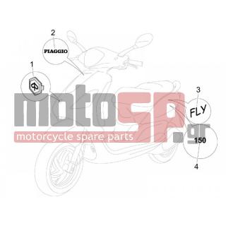 PIAGGIO - FLY 150 4T 2007 - Body Parts - Signs and stickers - 5743990095 - ΣΗΜΑ ΠΟΔΙΑΣ ΛΟΓΟΤΥΠΟ 