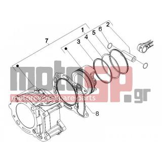 PIAGGIO - BEVERLY 125 E3 2008 - Engine/Transmission - Complex cylinder-piston-pin - 875112 - ΦΛΑΝΤΖΑ ΚΥΛΙΝΔΡΟΥ SCOOTER 125300 0,4mm