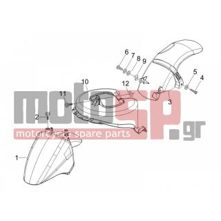 PIAGGIO - FLY 150 4T 2007 - Body Parts - Apron radiator - Feather - 60029300R7 - ΦΤΕΡΟ ΜΠΡΟΣ FLY 50/125/150 ROSSO DR 894