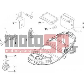 PIAGGIO - FLY 150 4T 2006 - Electrical - Relay - Battery - Horn - 434541 - ΒΙΔΑ M6X16 SCOOTER CL10,9