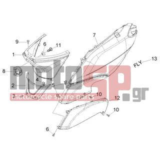 PIAGGIO - FLY 50 2T < 2005 - Body Parts - SIDE - 621991000D - ΚΑΠΑΚΙ ΠΛ ΔΕ FLY ΓΚΡΙ