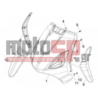 PIAGGIO - FLY 50 2T 2007 - Body Parts - mask front - 6219800087 - ΠΟΔΙΑ ΜΠΡ FLY 50/125/150 ΛΕΥΚΟ 724