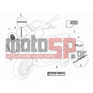 PIAGGIO - FLY 50 4T 2009 - Body Parts - Signs and stickers - 655438 - ΚΟΡΝΙΖΑ ΠΛΕΥΡΟΥ FLY ΧΡΩΜΙΟ ΜΥ08
