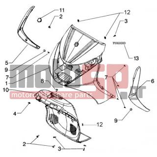 PIAGGIO - BEVERLY 125 RST < 2005 - Body Parts - Apron - 5763675090 - Μάσκα