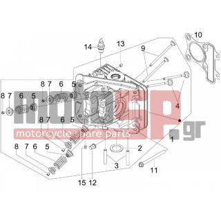 PIAGGIO - FLY 50 4T 4V 2013 - Engine/Transmission - Group head - valves - 842360 - ΤΑΠΑ ΝΕΡΟΥ ΚΥΛΙΝΔΡΟΥ M6X10 SCOOTER
