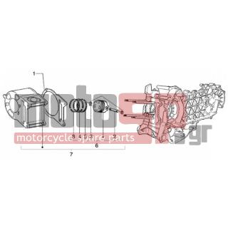 PIAGGIO - BEVERLY 125 RST < 2005 - Engine/Transmission - Total cylinder-piston-button - 8284665002 - Piston-wrist pin assy.