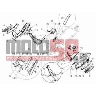 PIAGGIO - BEVERLY 125 RST 4T 4V IE E3 2015 - Body Parts - Central fairing - Sill - CM178604 - ΒΙΔΑ TORX