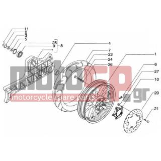 PIAGGIO - BEVERLY 200 < 2005 - Frame - rear wheel - 597337 - Λάστιχο πίσω (Pirelli) 140/70-16