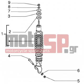 PIAGGIO - LIBERTY 125 < 2005 - Suspension - rear shock absorber - 16408 - Ροδέλα ελαστική 13,75x8,15x4,5