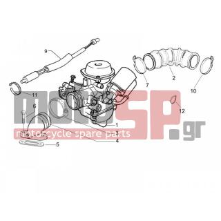PIAGGIO - LIBERTY 125 4T E3  2006 - Κινητήρας/Κιβώτιο Ταχυτήτων - CARBURETOR COMPLETE UNIT - Fittings insertion
