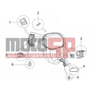 PIAGGIO - LIBERTY 125 4T E3  2008 - Electrical - Switchgear - Switches - Buttons - Switches - 583575 - ΒΑΛΒΙΔΑ ΜΑΝ ΣΤΟΠ-ΜΙΖΑ SCOOTER (ΠΡΙΖΑ)