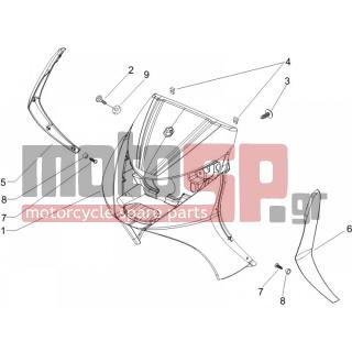 PIAGGIO - BEVERLY 125 SPORT E3 2007 - Body Parts - mask front - 62460500NG - ΠΟΔΙΑ ΜΠΡ BEVERLY 200/250/400 NERO MET94