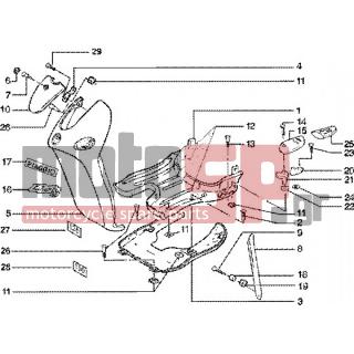 PIAGGIO - LIBERTY 125 LEADER < 2005 - Body Parts - Apron-front-spoiler Sill - 57617850D9 - Καπάκι