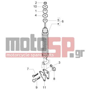 PIAGGIO - LIBERTY 125 LEADER RST < 2005 - Suspension - rear shock absorber - 56134R - Αμορτισέρ πίσω