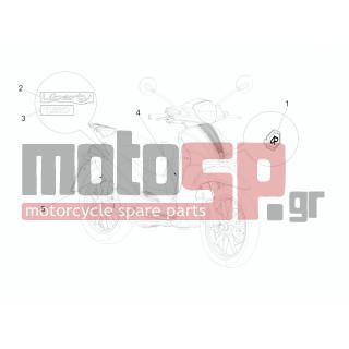 PIAGGIO - LIBERTY 150 4T E3 MOC 2010 - Body Parts - Signs and stickers - 624554 - ΣΗΜΑ ΠΟΔΙΑΣ 