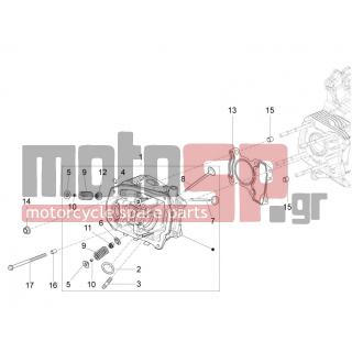 PIAGGIO - LIBERTY 150 IGET 4T 3V IE ABS 2015 - Engine/Transmission - Group head - valves - 1A000174 - ΦΛΑΝΤΖΑ ΚΕΦ ΚΥΛ SCOOTER 150 4T 3V