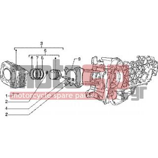 PIAGGIO - LIBERTY 150 LEADER < 2005 - Engine/Transmission - Total cylinder-piston-button - 488012 - Δακτύλιος στεγανότητας
