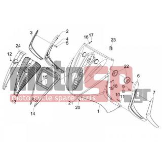 PIAGGIO - BEVERLY 125 TOURER E3 2007 - Body Parts - mask front - 62002500XN2 - ΠΟΔΙΑ ΜΠΡ BEVERLY TOURER ΝΕΡΟ COSMO 98A