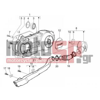 PIAGGIO - LIBERTY 200 4T E3 2007 - Engine/Transmission - COVER sump - the sump Cooling - 834266 - ΔΙΑΦΡΑΓΜΑ ΑΕΡΟΣ GT 200-X8