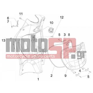 PIAGGIO - LIBERTY 50 2T 2008 - Body Parts - Storage Front - Extension mask - 259348 - ΒΙΔΑ M 6X18 mm ΜΕ ΑΠΟΣΤΑΤΗ