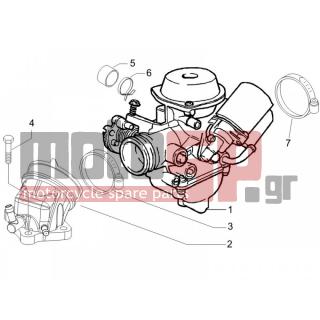 PIAGGIO - BEVERLY 250 2005 - Engine/Transmission - CARBURETOR COMPLETE UNIT - Fittings insertion