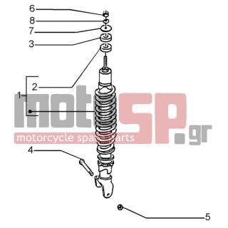 PIAGGIO - LIBERTY 50 2T RST < 2005 - Suspension - rear shock absorber - 21108 - Παξιμάδι M8
