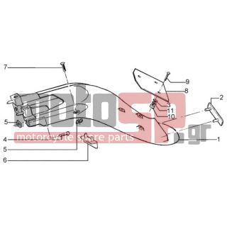 PIAGGIO - LIBERTY 50 2T RST < 2005 - Body Parts - REAR FENDER - 16404 - Επίπεδη ροδέλα 4,2x7,6x0,9