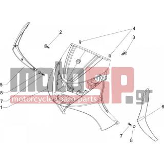 PIAGGIO - BEVERLY 250 2005 - Body Parts - mask front - 62460500F2 - ΠΟΔΙΑ ΜΠΡ BEVERLY 200/250/400 ΓΚΡΙ 738/A