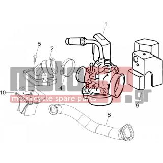 PIAGGIO - LIBERTY 50 2T SPORT 2008 - Engine/Transmission - CARBURETOR COMPLETE UNIT - Fittings insertion - 82774R - ΒΑΛΒΙΔΑ REED FLY-NRG POWER DT-TYPH USA