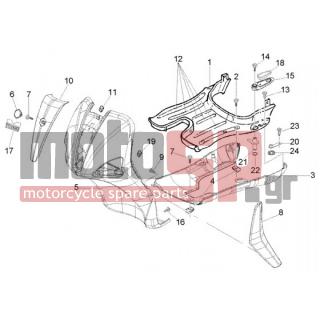 PIAGGIO - LIBERTY 50 4T RST < 2005 - Body Parts - Apron front - side sills - spoilers - 62120200F2 - Μάσκα