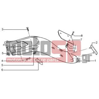 PIAGGIO - LIBERTY 50 4T RST < 2005 - Body Parts - REAR FENDER - 16404 - Επίπεδη ροδέλα 4,2x7,6x0,9