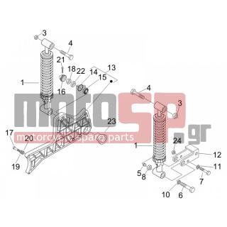 PIAGGIO - BEVERLY 250 CRUISER E3 2009 - Suspension - Place BACK - Shock absorber - 82545R - ΡΟΥΛΕΜΑΝ ΠΙΣΩ ΤΡΟΧΟΥ SCOOTER (17X47X14)