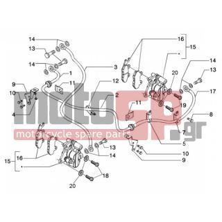 PIAGGIO - BEVERLY 200 < 2005 - Brakes - Calipers BRAKE - BRAKE piping - 577674 - ΛΑΜΑΚΙ ΣΤΗΡ ΠΙΣΩ ΦΡ BEVERLY 200