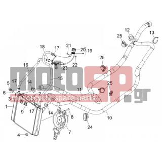 PIAGGIO - MP3 125 2007 - Engine/Transmission - cooling installation - 258249 - ΒΙΔΑ M4,2x19 (ΛΑΜΑΡΙΝΟΒΙΔΑ)