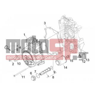 PIAGGIO - MP3 125 IBRIDIO 2009 - Engine/Transmission - COVER flywheel magneto - FILTER oil - B0148851 - ΚΑΠΑΚΙ ΒΟΛΑΝ SCOOTER 125 4T