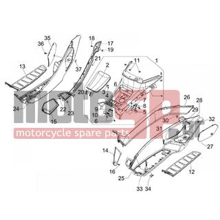 PIAGGIO - MP3 125 IE TOURING 2011 - Body Parts - Central fairing - Sill - 624458 - ΚΑΠΑΚΙ ΕΠΙΘΕΩΡ ΑΣΦΑΛ FUOCO AΒΑΦΟ ΑΡ