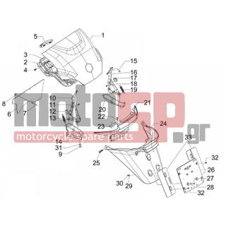 PIAGGIO - MP3 125 IE TOURING 2012 - Body Parts - Aprons back - mudguard - 624454000C - ΚΑΠΑΚΙ ΠΙΣΩ MP3
