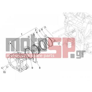 PIAGGIO - MP3 125 IE TOURING 2011 - Engine/Transmission - Complex cylinder-piston-pin - 875113 - ΦΛΑΝΤΖΑ ΚΥΛΙΝΔΡΟΥ SCOOTER 125300 0,6mm